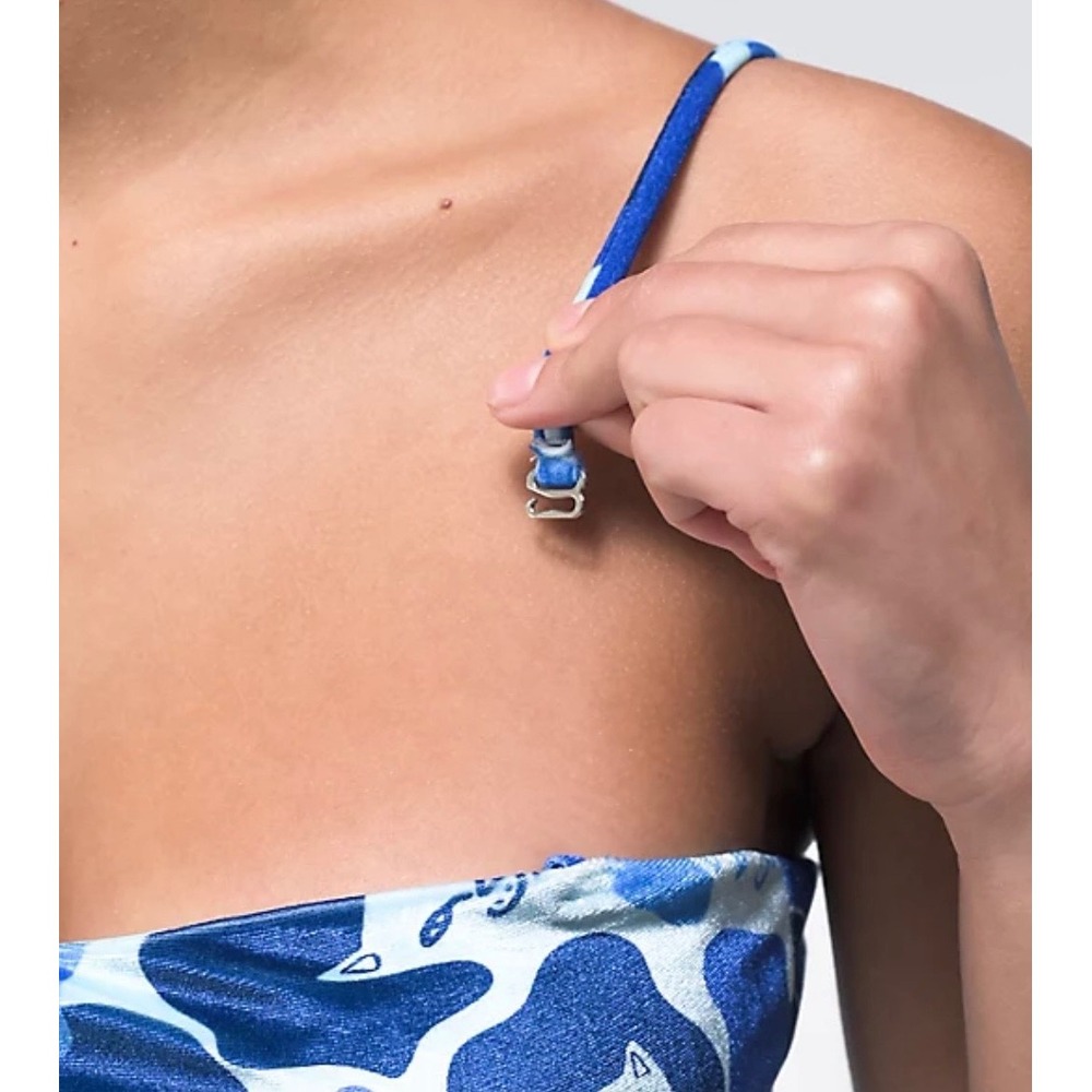 Ripndip Blue Camo Lord Nermal Velvet Bikini Set Bandeau High Cut Women Small - Picture 3 of 7